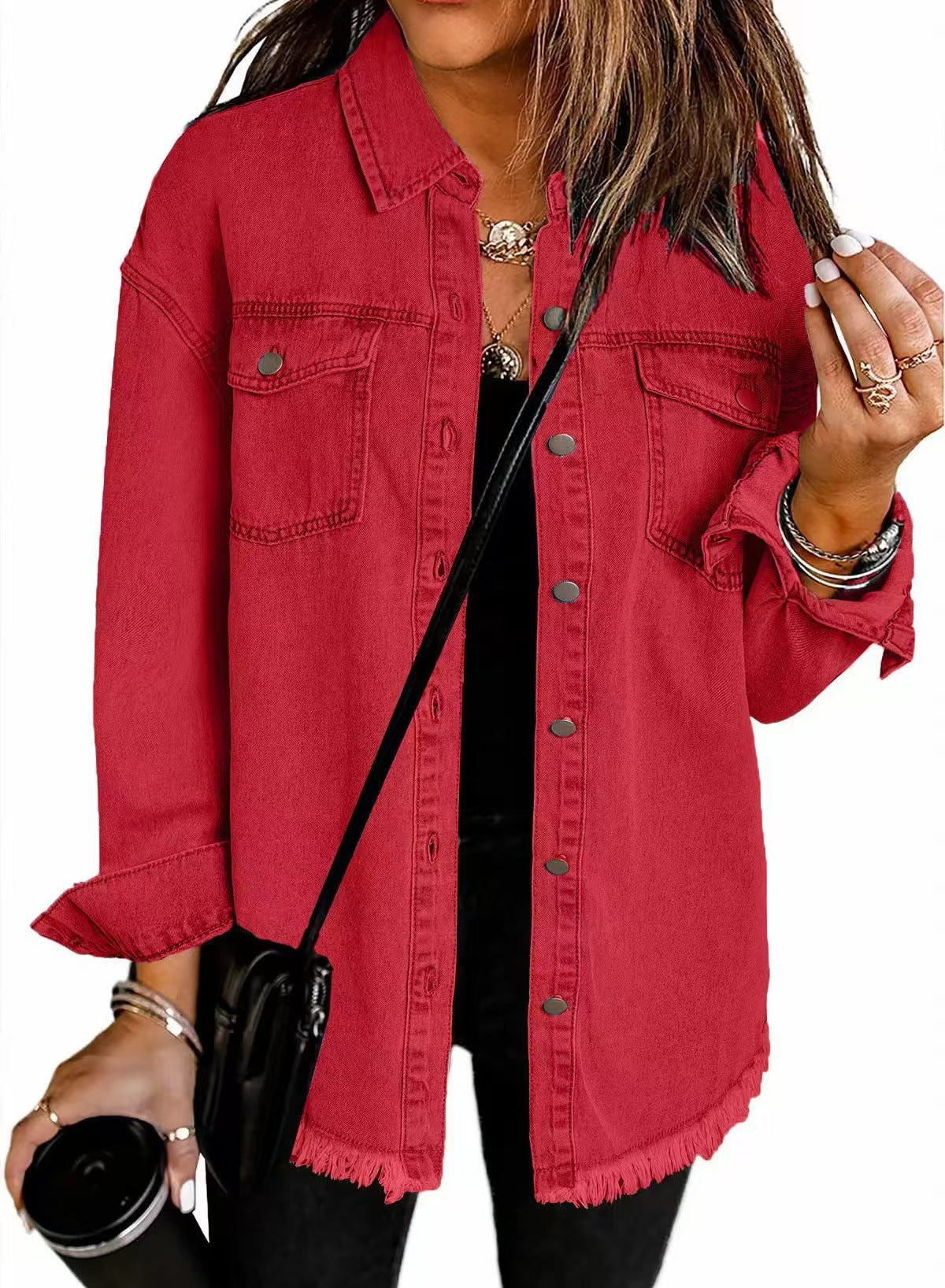 Women's Classic Everyday Denim Jacket — Relaxed Long-Sleeve Cotton Trucker Jacket