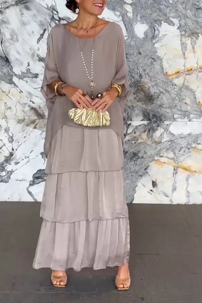 Nora Capa Dress - Gray