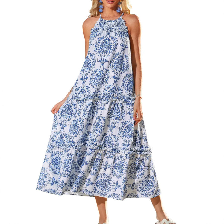 Juliette – Chic Boho Halter Tiered Maxi Dress