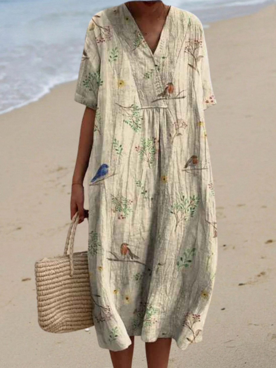Margaret - Flowy Dress with Vibrant Floral Print