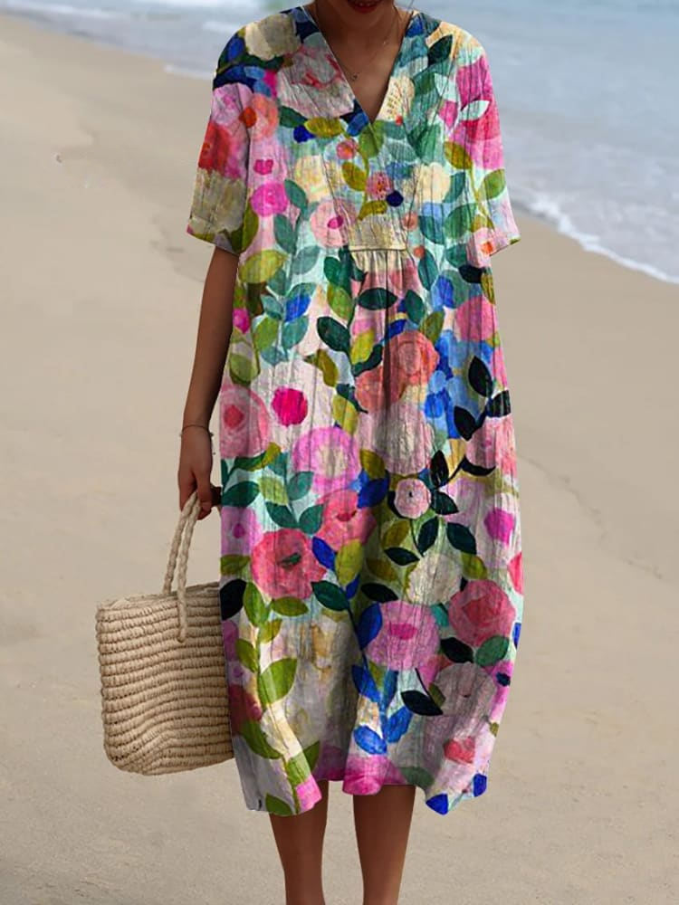 Margaret - Flowy Dress with Vibrant Floral Print