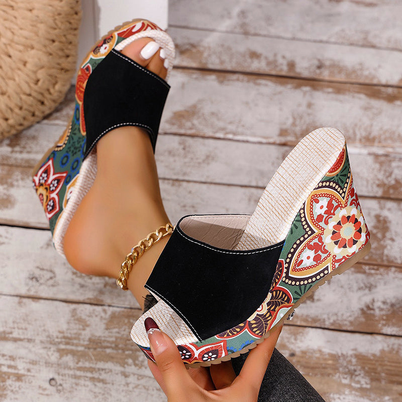 Nova Rossi Velvet Boho Wedge Sandals