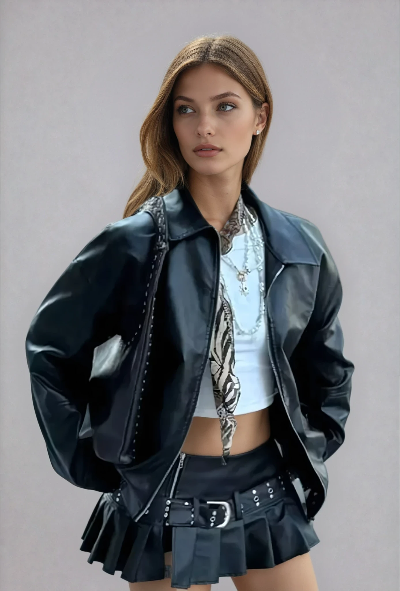 Women's Classic Faux Leather Jacket