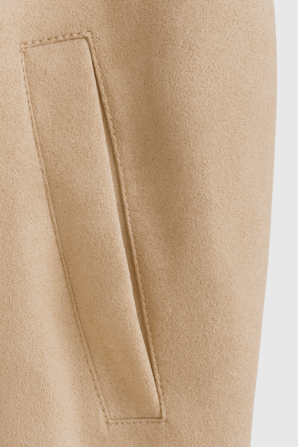 Stylish Beige Bomber Jacket with Stand Collar