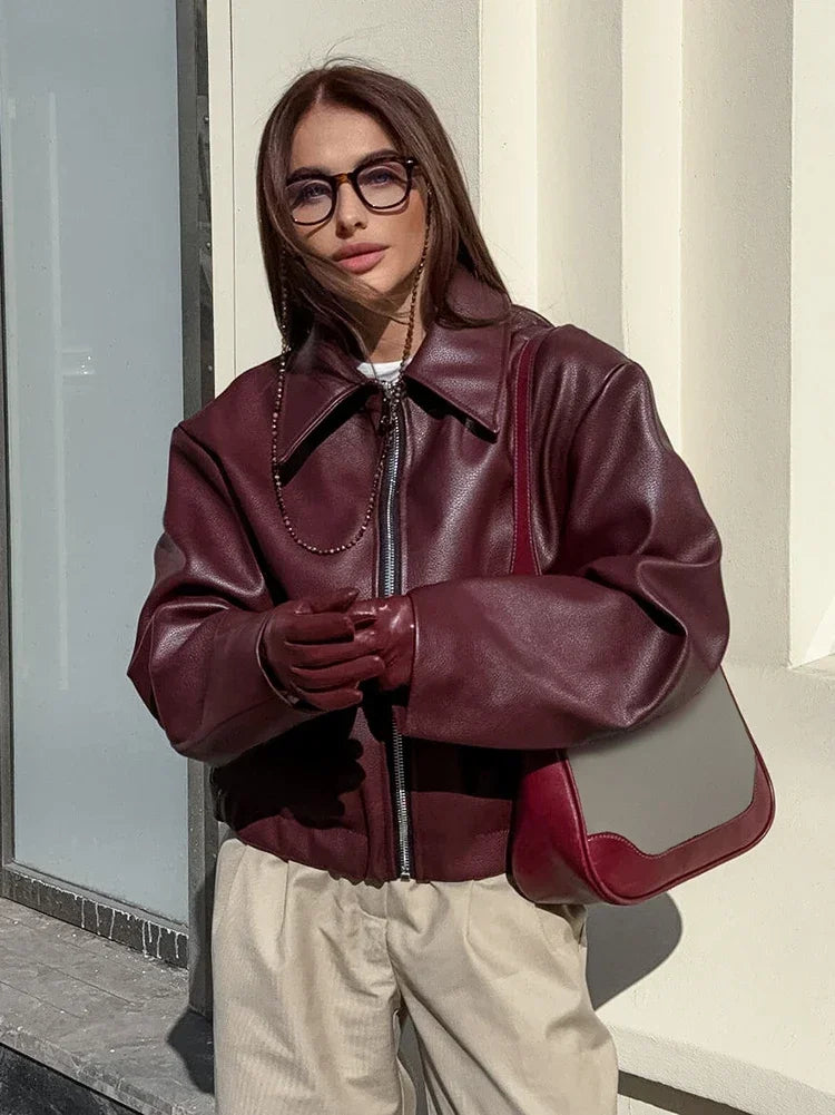 Women's Classic Faux Leather Jacket