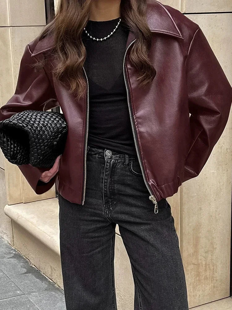 Women's Classic Faux Leather Jacket