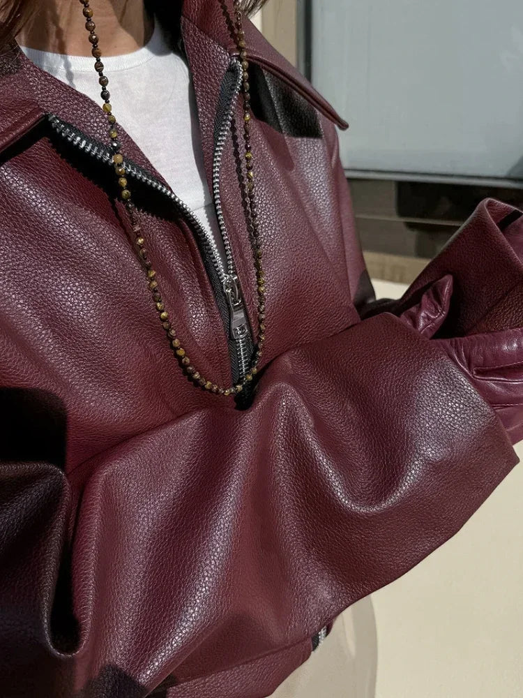 Women's Classic Faux Leather Jacket