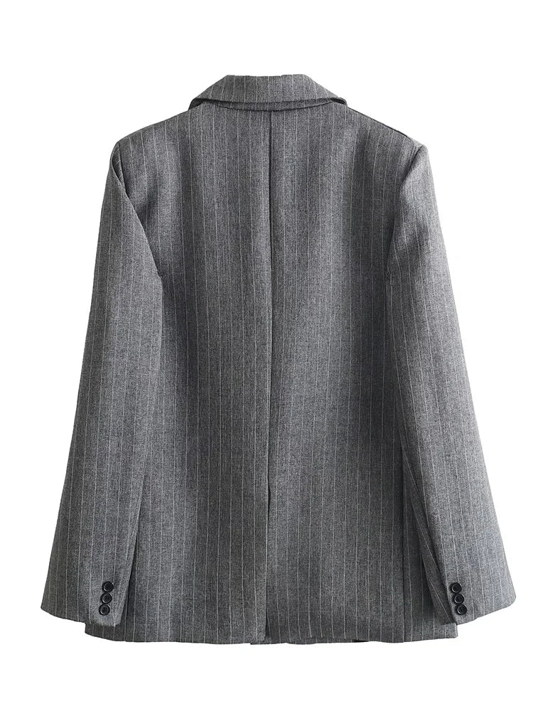 Striped Blazer – Chic Vintage Design with Pockets