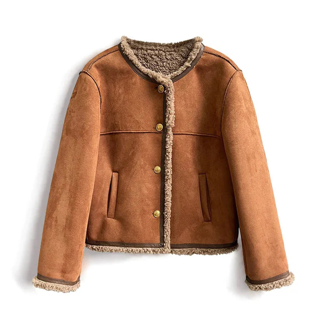 Women’s Faux Shearling Lined Suede Jacket