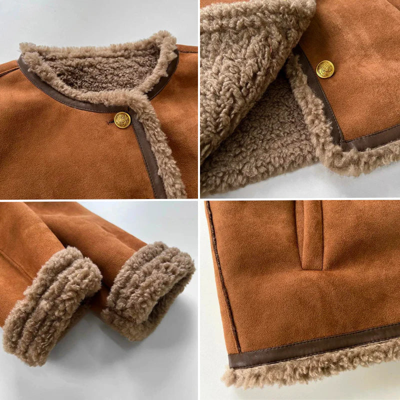 Women’s Faux Shearling Lined Suede Jacket