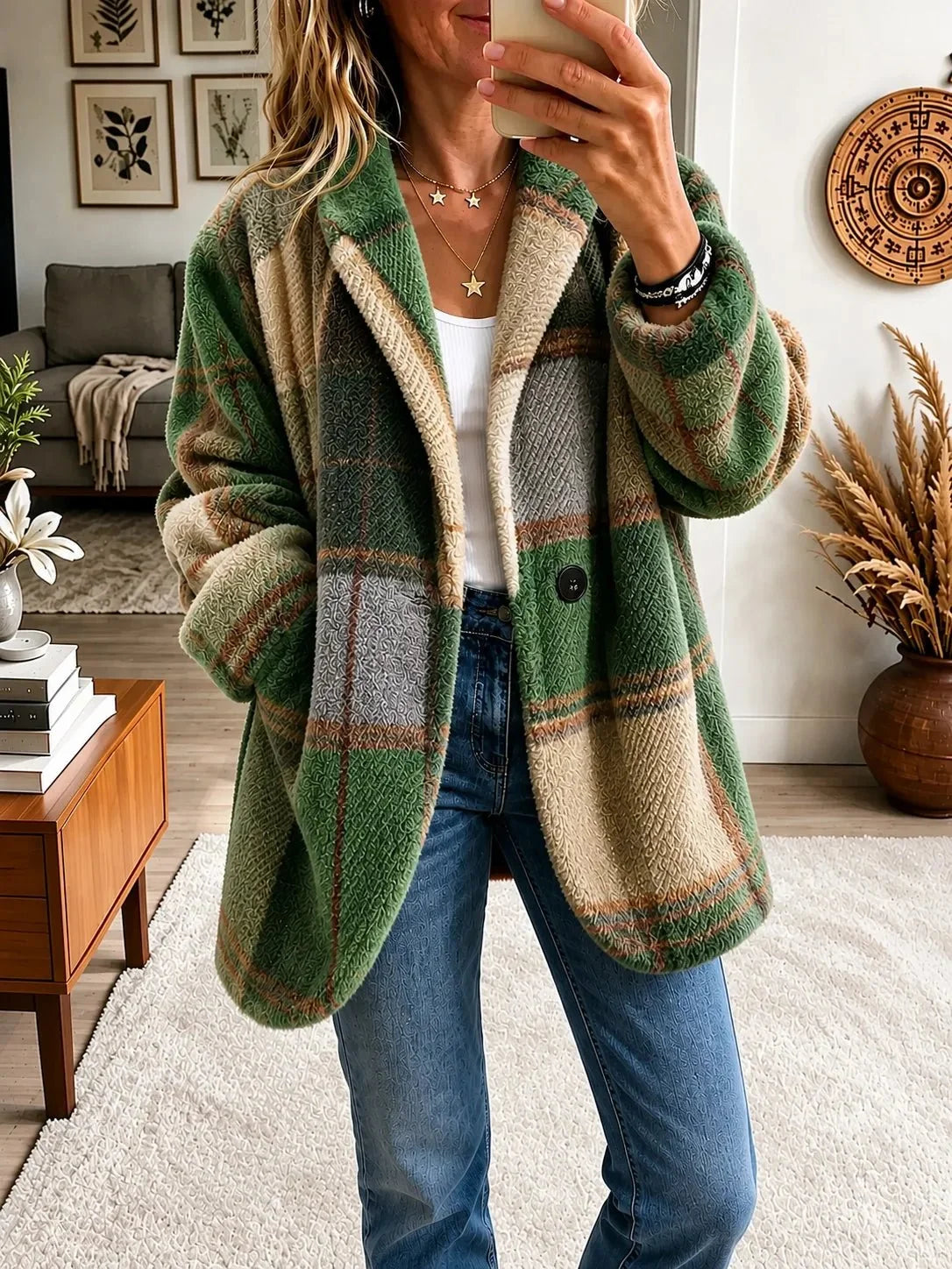 Joanne | Cozy Multi-Color Plaid Coat