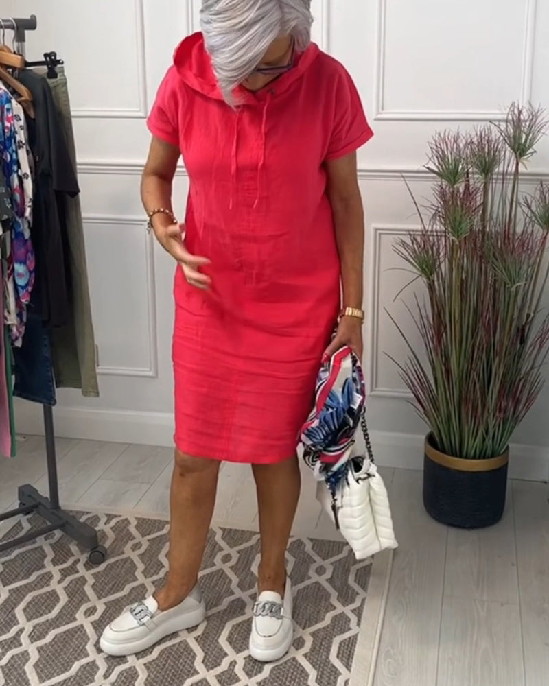 INES | Casual Dress with Hood and Short Sleeves Perfect for Summer