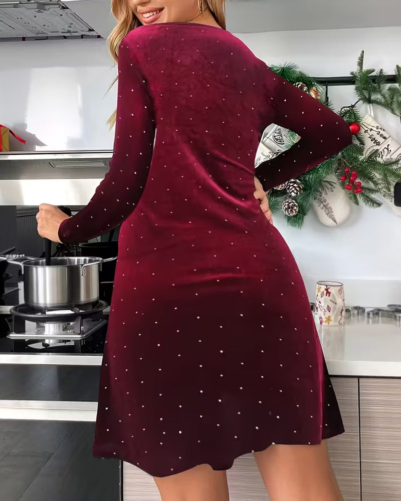 Averie Polka Dot V-Neck Dress