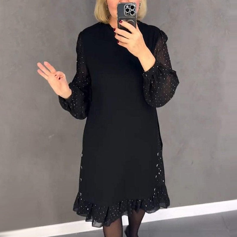 Thessariae | Elegant Crystal Sleeve Dress