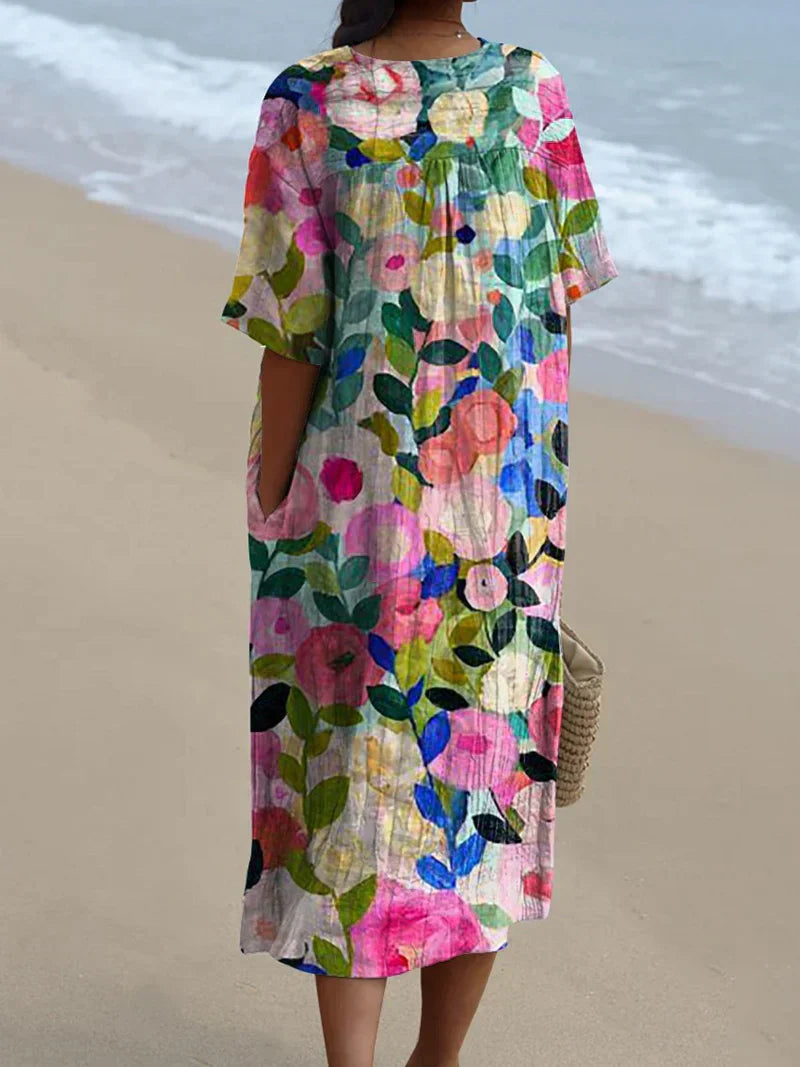Margaret - Flowy Dress with Vibrant Floral Print